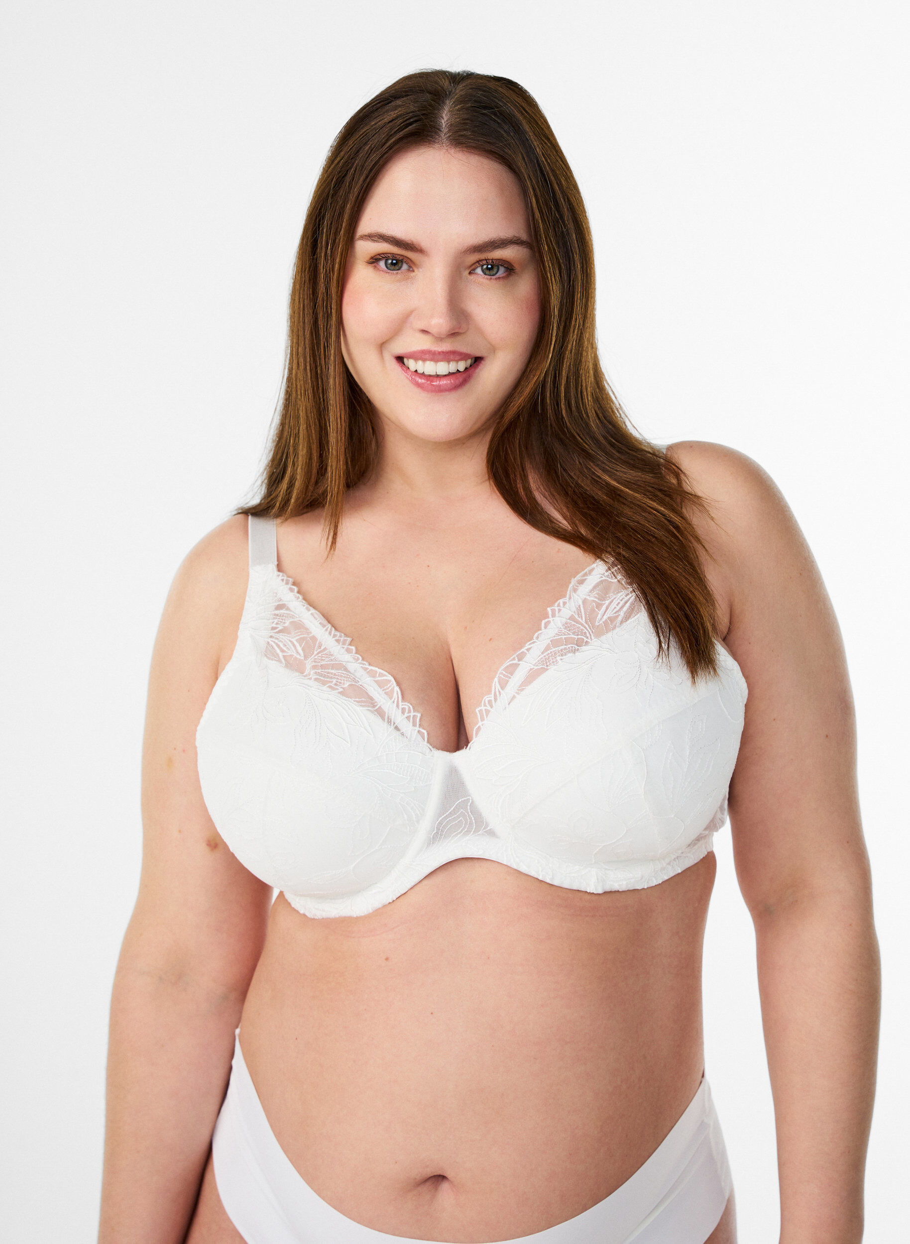 Vatteret blonde bh med b&oslash;jle, Hvid, Model