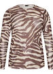 Meshbluse med print, Brun, Packshot image number 0