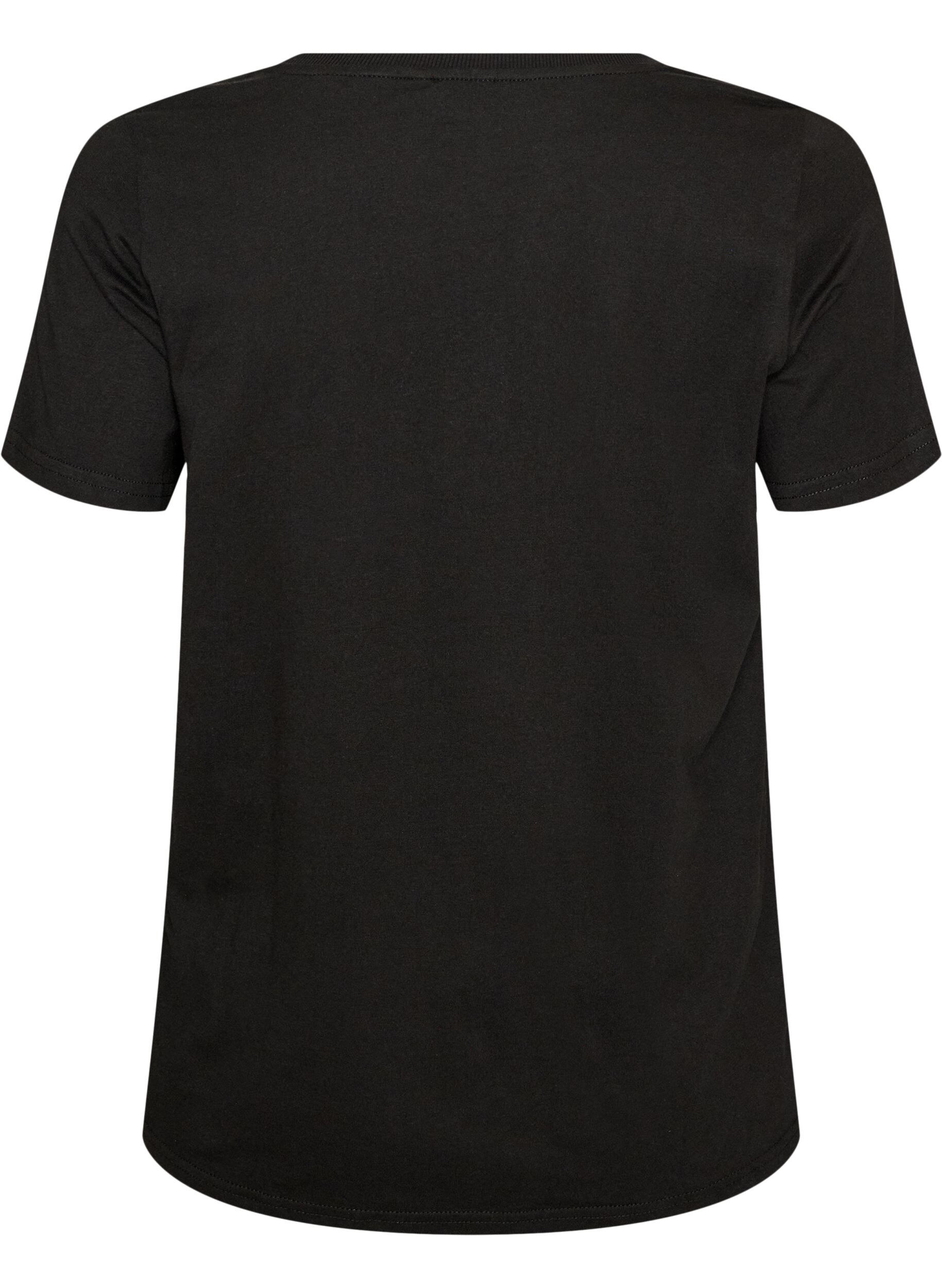 ZizziJule t-shirt i &oslash;kologisk bomuld, Sort, Packshot image number 1