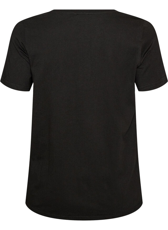 Jule t-shirt i &oslash;kologisk bomuld, Sort, Packshot image number 1