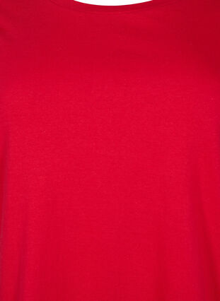 T-shirt i bomuld med broderi anglaise, Tango Red, Packshot image number 2