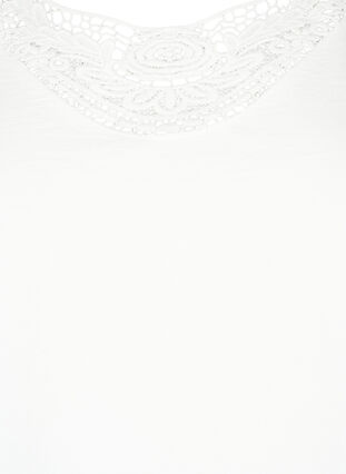 Bluse i viskose med crochet detalje, Bright White, Packshot image number 2