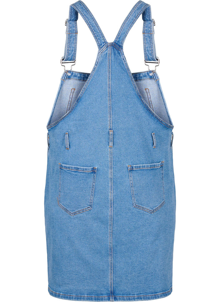 Overalls kjole i denim, Blå, Packshot image number 1