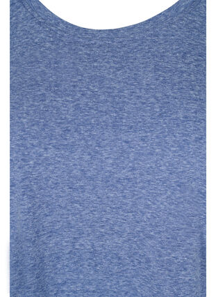 Meleret bluse med korte ærmer, Twilight Blue Mel., Packshot image number 2