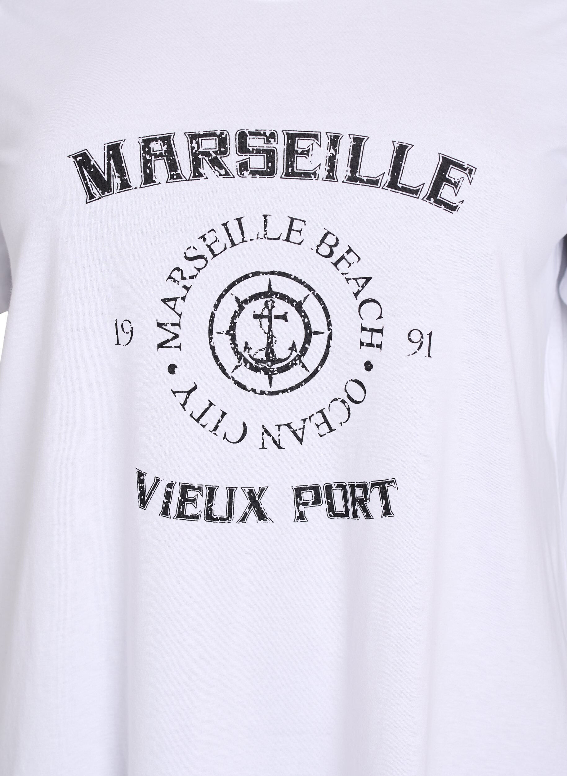 ZizziT-shirt med motiv , Hvid, Packshot image number 2