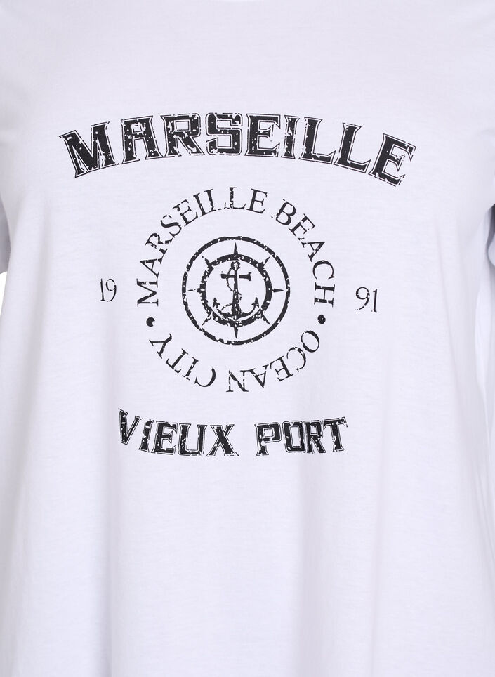 T-shirt med motiv , Hvid, Packshot image number 2