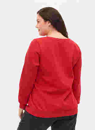 Jule sweatshirt, Tango Red Deer, Model