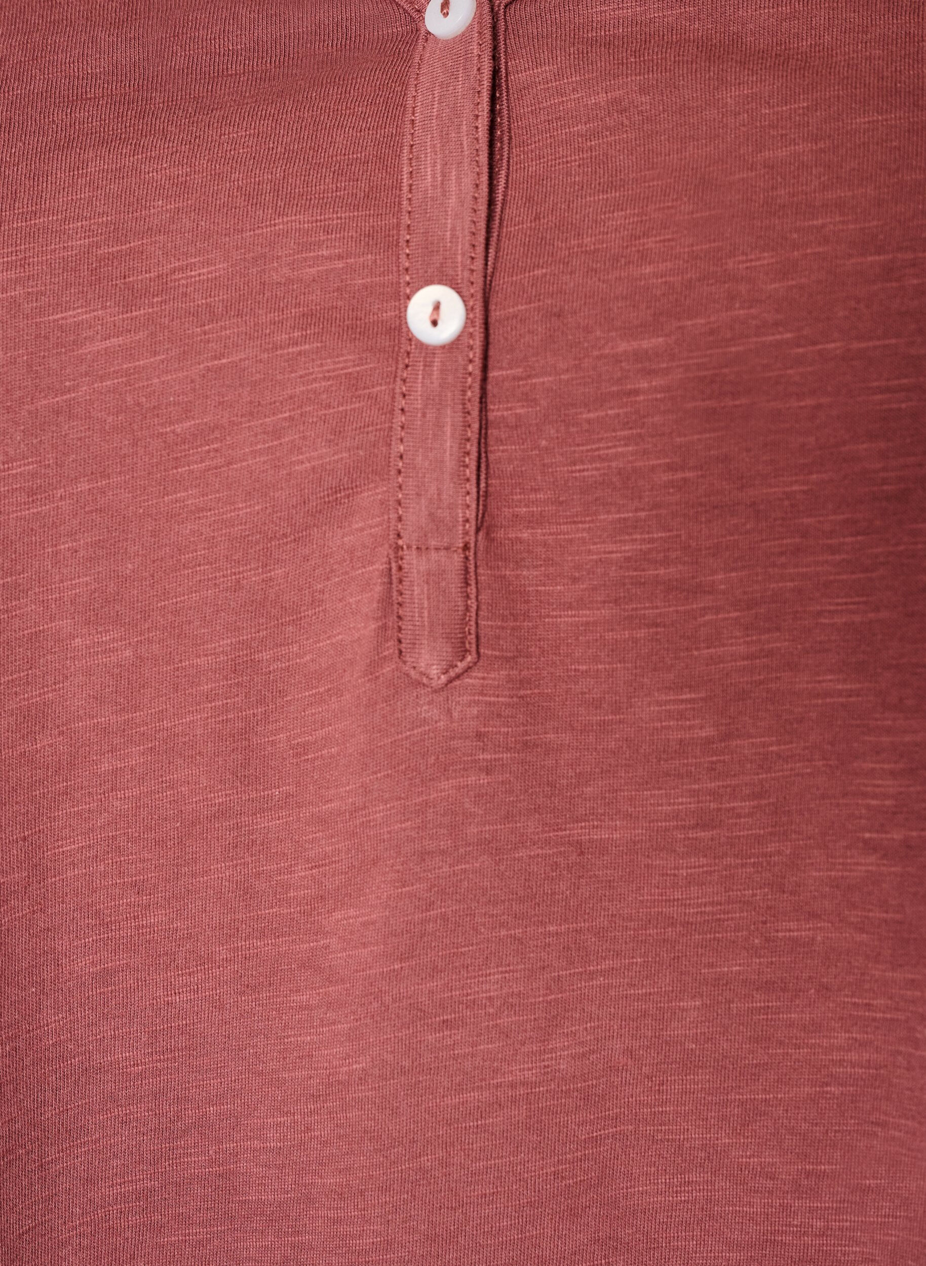 ZizziT-shirt med knapdetalje, Brun, Packshot image number 2