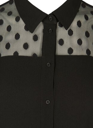 Skjorte med mesh, Black, Packshot image number 2