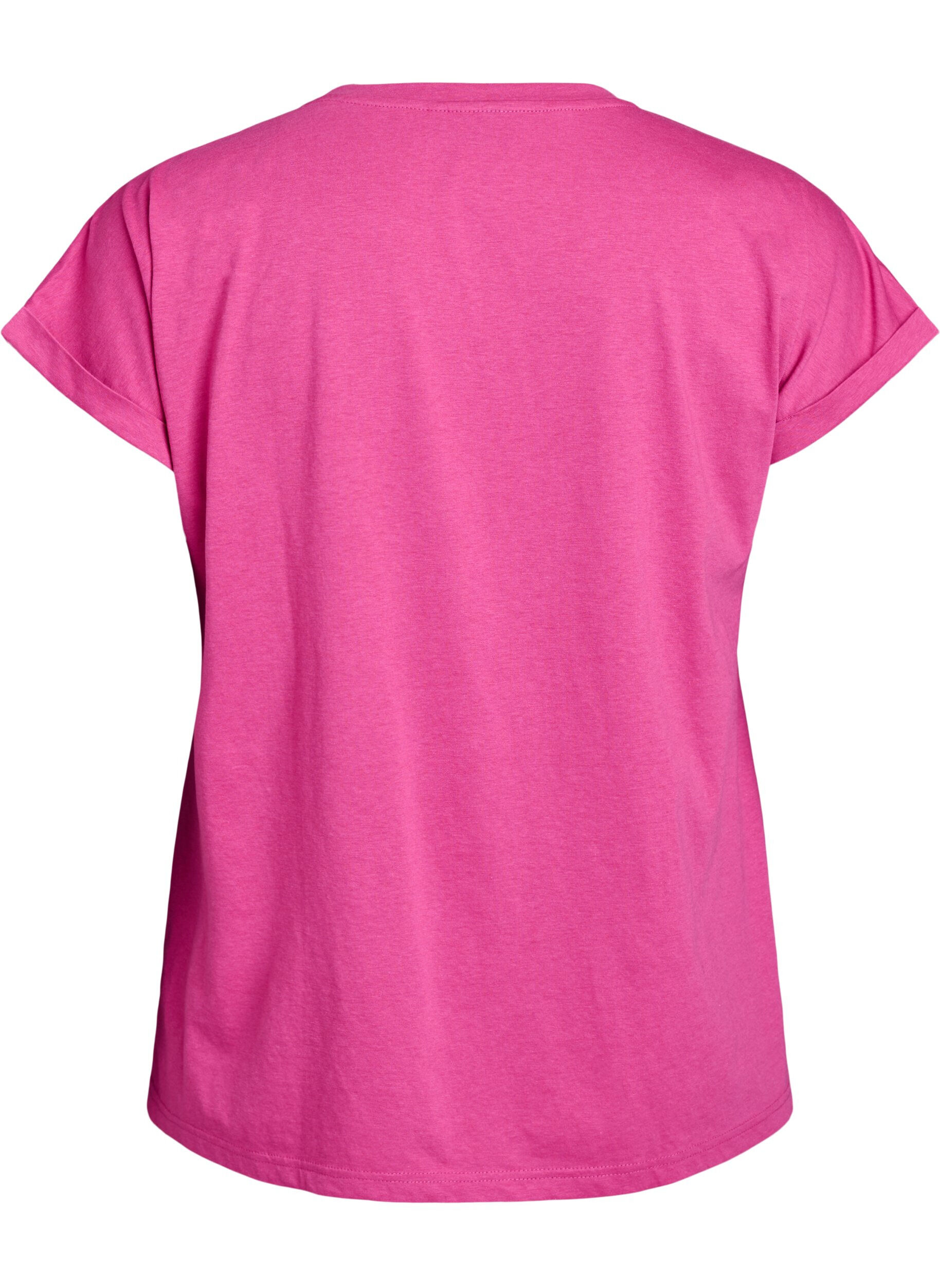 ZizziKort&aelig;rmet t-shirt i bomuldsblanding, Lyser&oslash;d, Packshot image number 1