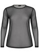 Meshbluse med lange &aelig;rmer, Sort, Packshot image number 0