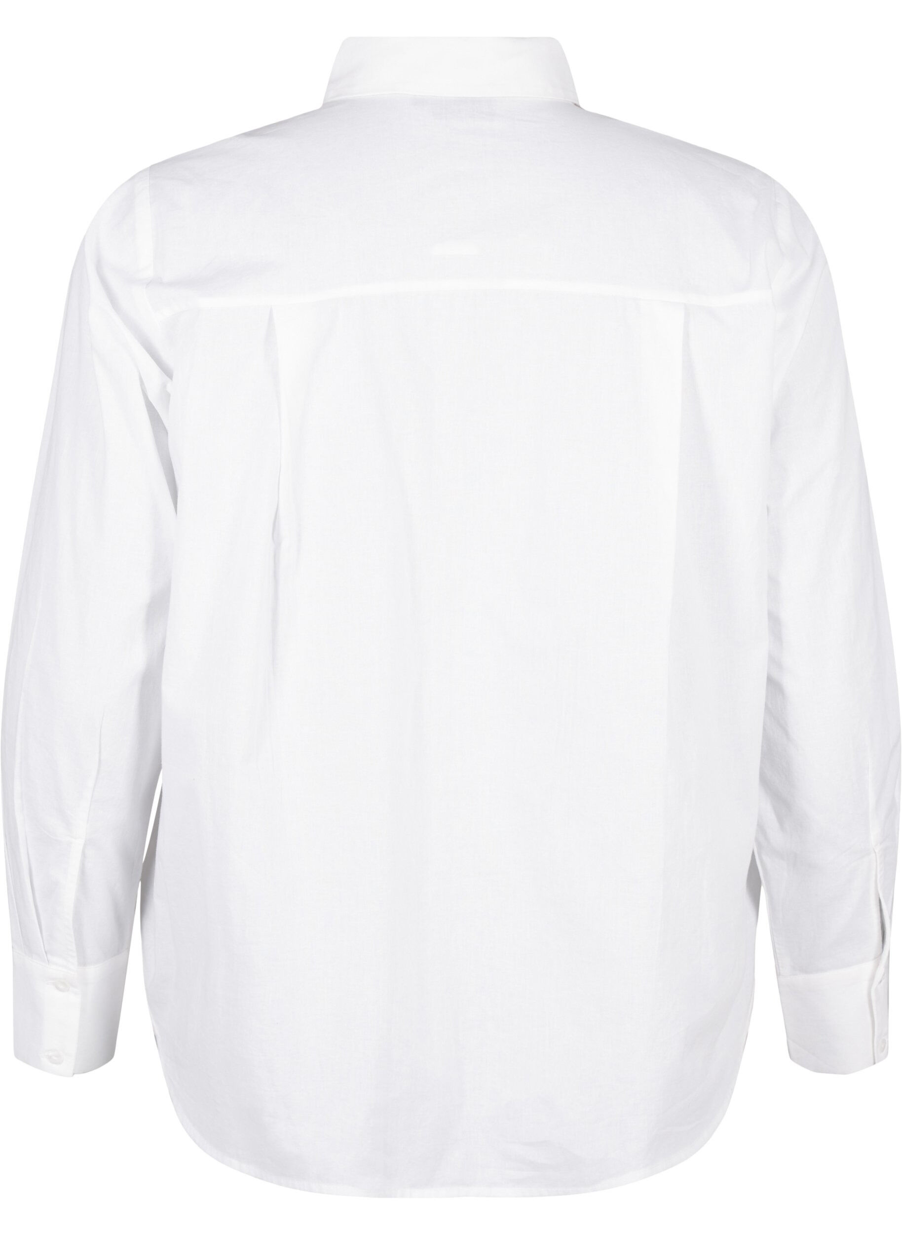 Zizzi Klassisk skjorte med broderede hjerter, Bright Wh.W. Blue H., Packshot image number 1