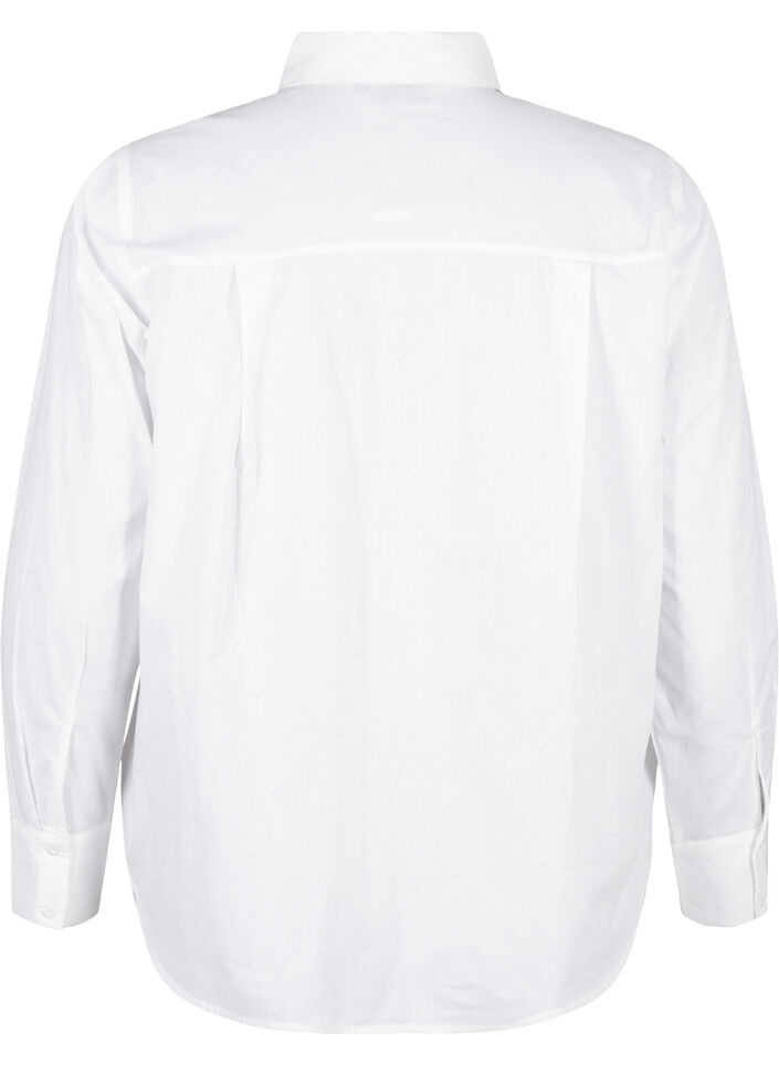 Klassisk skjorte med broderede hjerter, Bright Wh.W. Blue H., Packshot image number 1