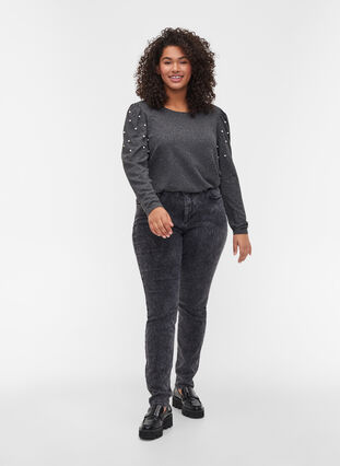 Amy jeans med høj talje, Grey Denim, Model image number 0