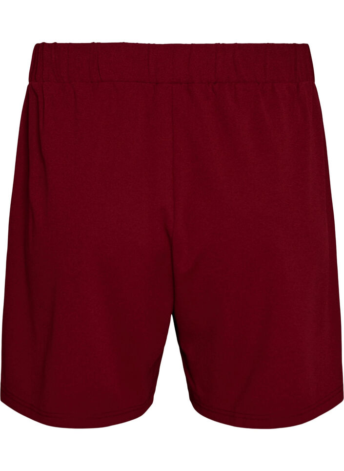 L&oslash;se shorts med lommer, M&oslash;rk Bordeaux, Packshot image number 1