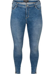 Cropped Amy jeans med lynl&aring;sdetalje, Bl&aring;
