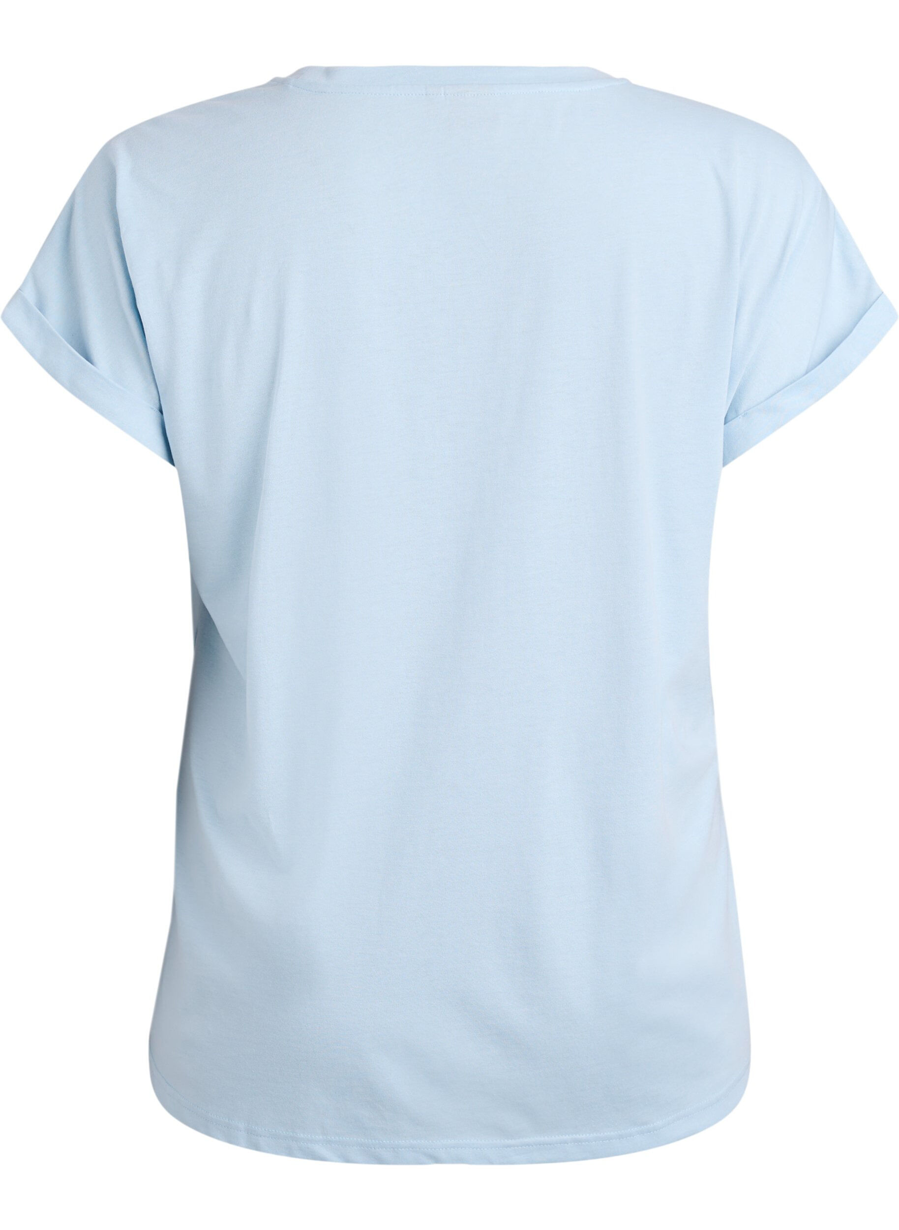 ZizziKort&aelig;rmet t-shirt i bomuldsblanding, Bl&aring;, Packshot image number 1