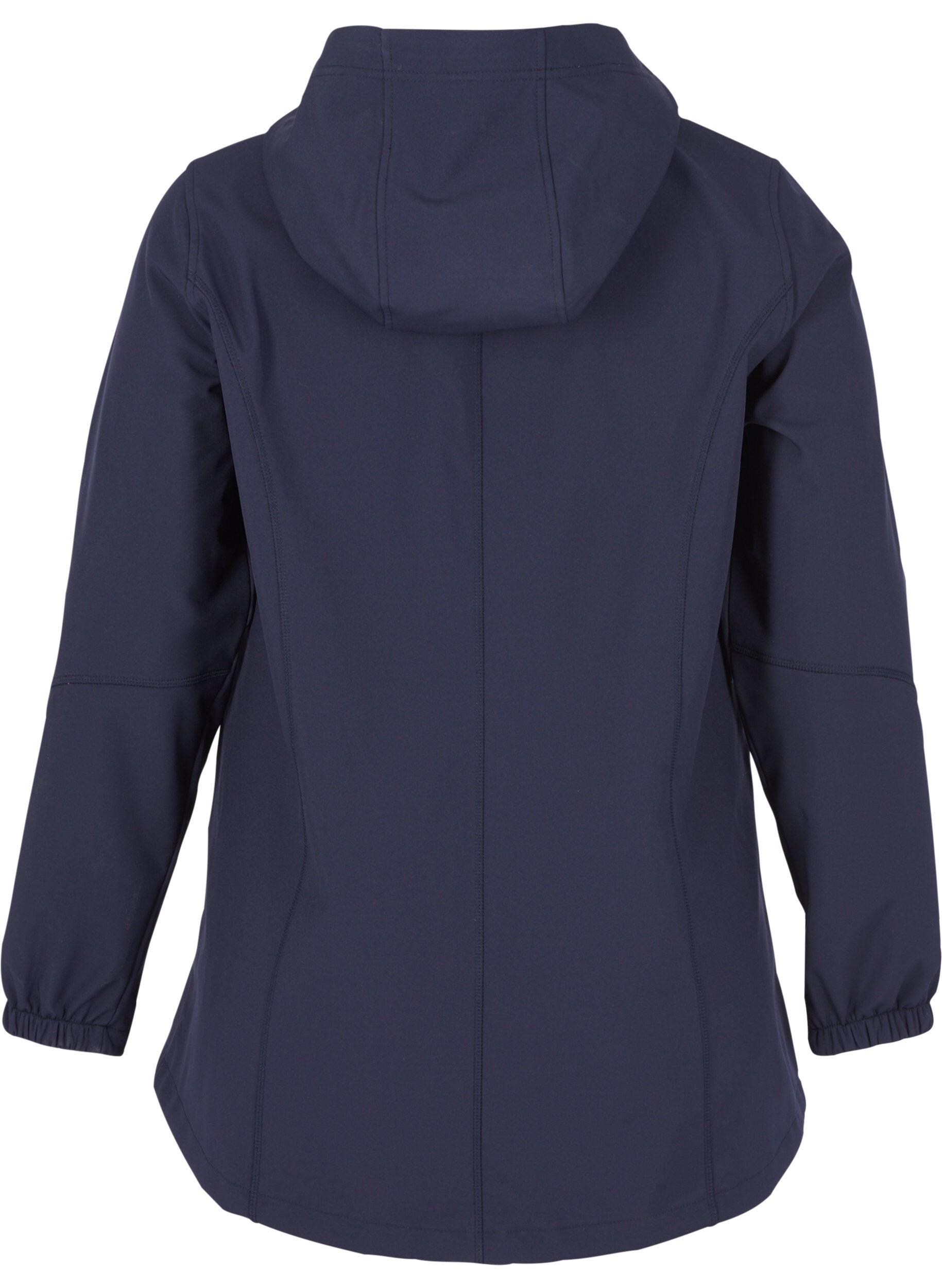 Zizzi Kort softshell jakke med h&aelig;tte, Night Sky, Packshot image number 1