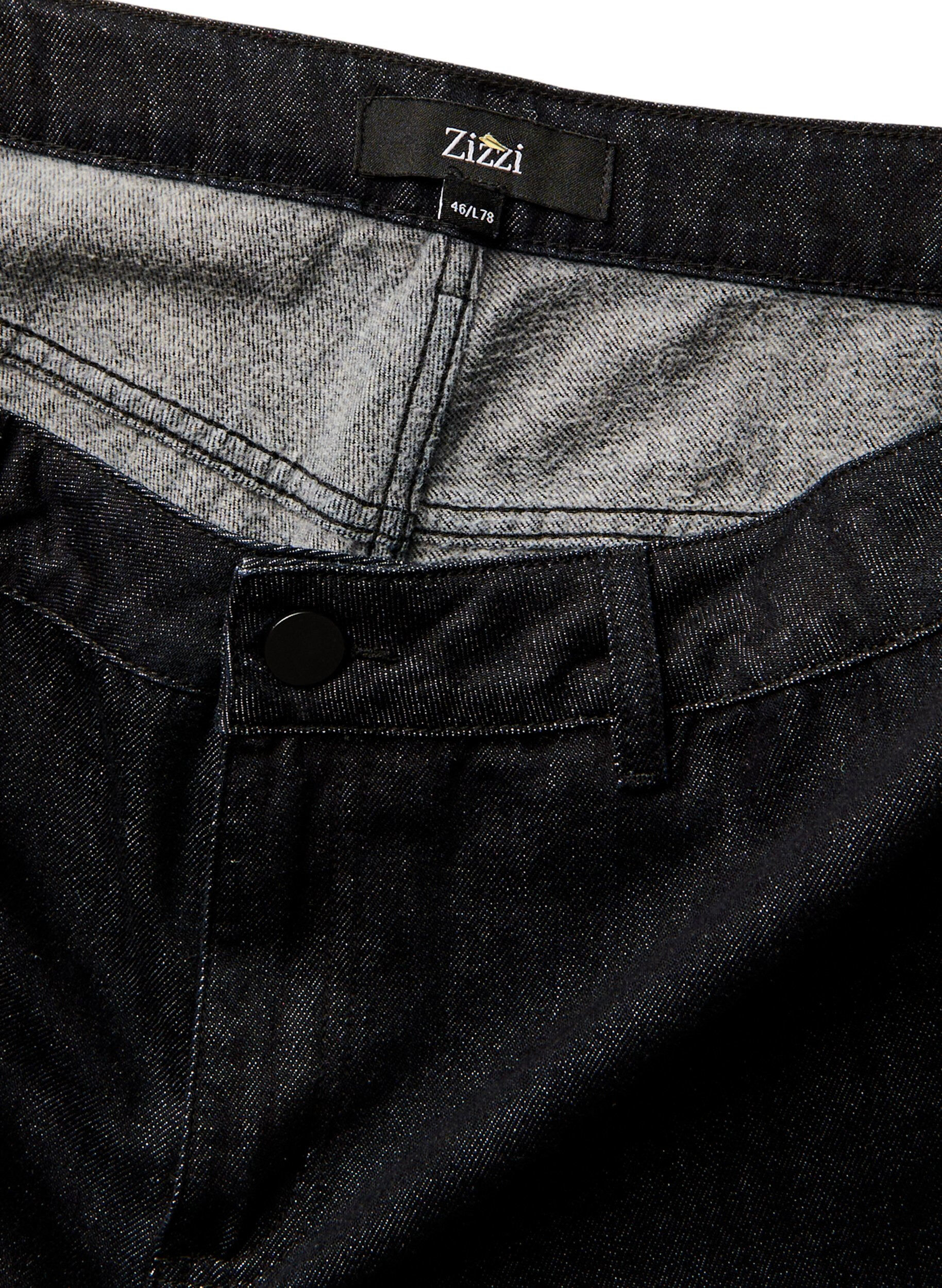 Zizzi Wide fit jeans med bl&oslash;d, b&oslash;rstet inderside, Sort, Packshot image number 4