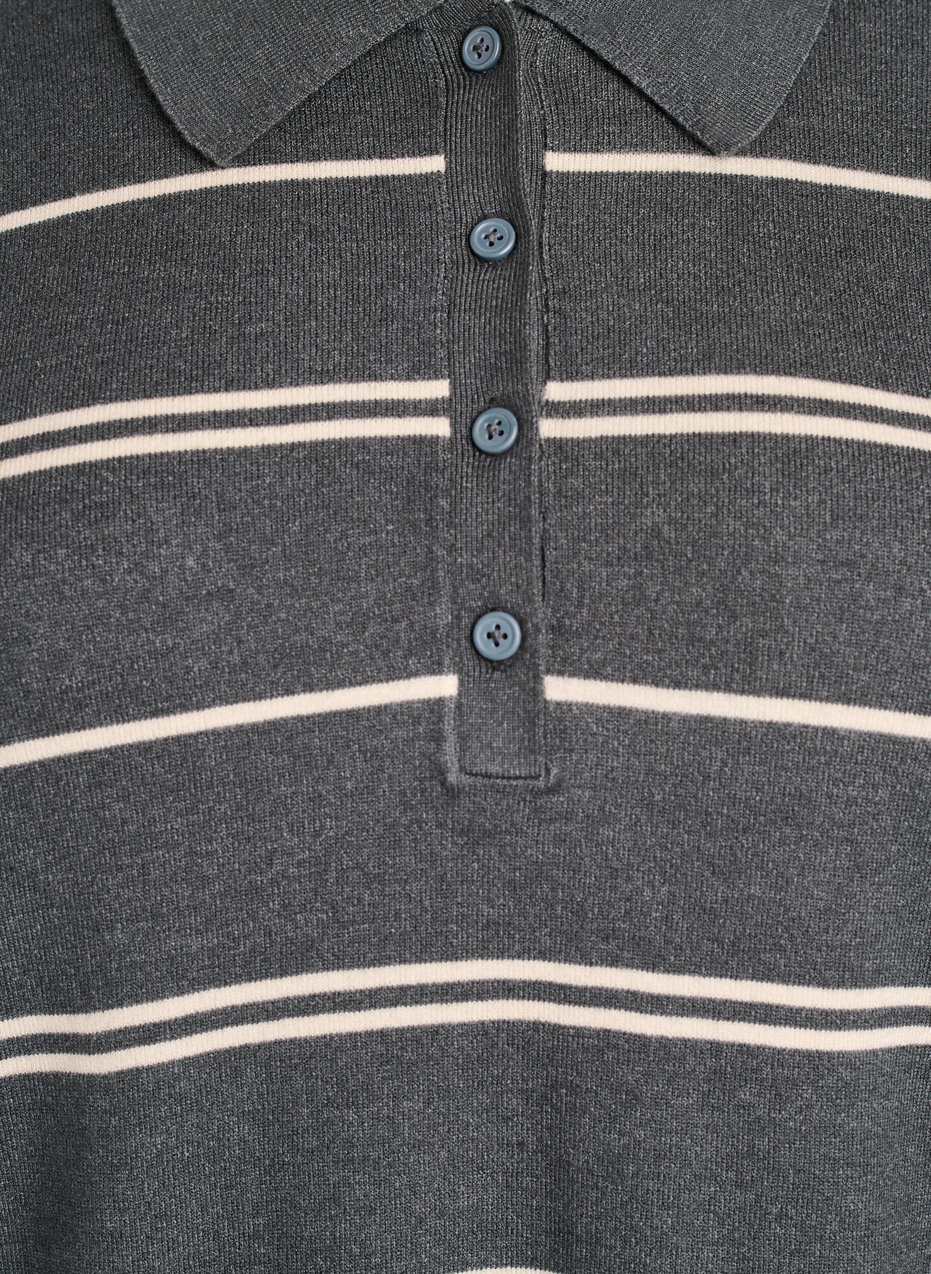 Zizzi Strikbluse med polokrave, Gr&oslash;n, Packshot image number 2