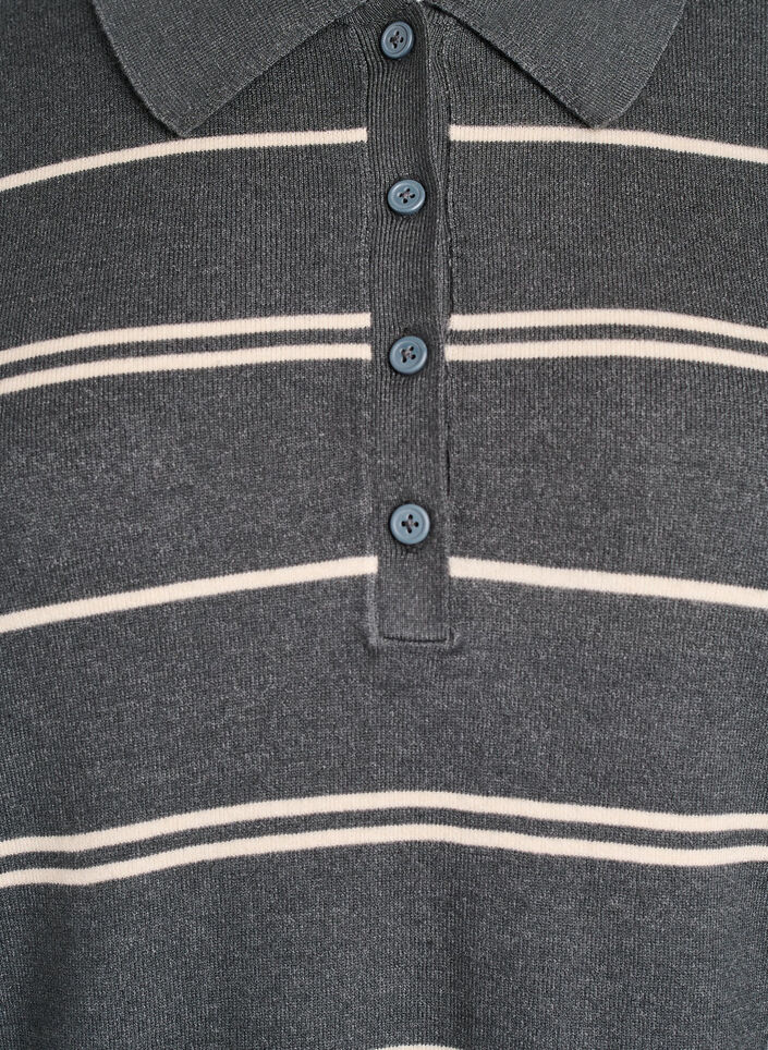 Strikbluse med polokrave, Grøn, Packshot image number 2