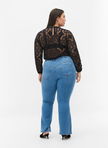 Ellen bootcut jeans med høj talje, Light blue, Model image number 1