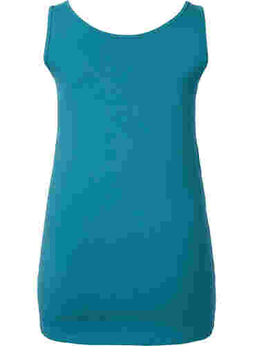 Ensfarvet basis top i bomuld, Brittany Blue, Packshot image number 1