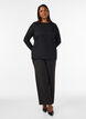 Jerseybluse med b&oslash;lget struktur, Sort, Model image number 1