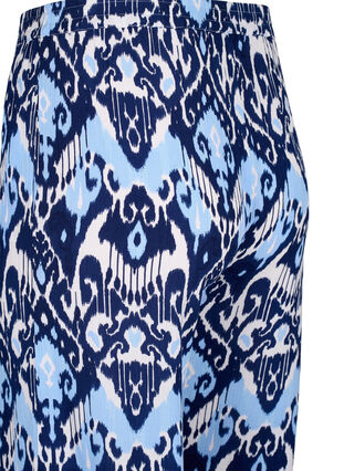 Culotte bukser i viskose med print, Blue Ethnic AOP, Packshot image number 3