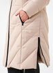 Lang vinterjakke med h&aelig;tte og imiteret pelskrave, Beige, Model image number 3