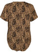 Bluse med korte &aelig;rmer og v-udsk&aelig;ring , Brun, Packshot image number 1
