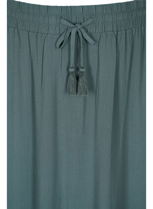 Viskose midi nederdel med slids, Balsam Green, Packshot image number 2