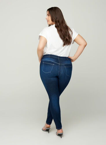 Ekstra slim Sanna jeans, Dark blue denim, Model image number 1