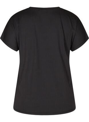 Kortærmet trænings t-shirt med v-udskæring, Black, Packshot image number 1
