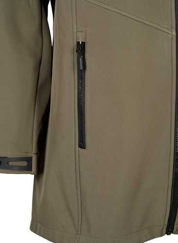 Kort softshell jakke med lommer, Bungee Cord , Packshot image number 3