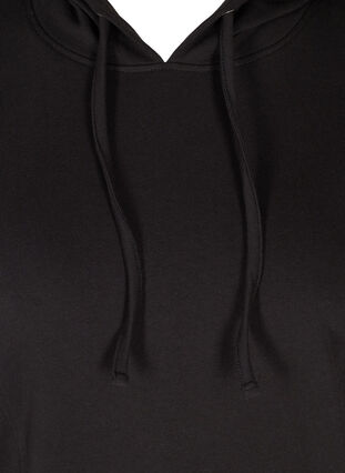 Sweatshirt med hætte og ribkanter, Black, Packshot image number 2