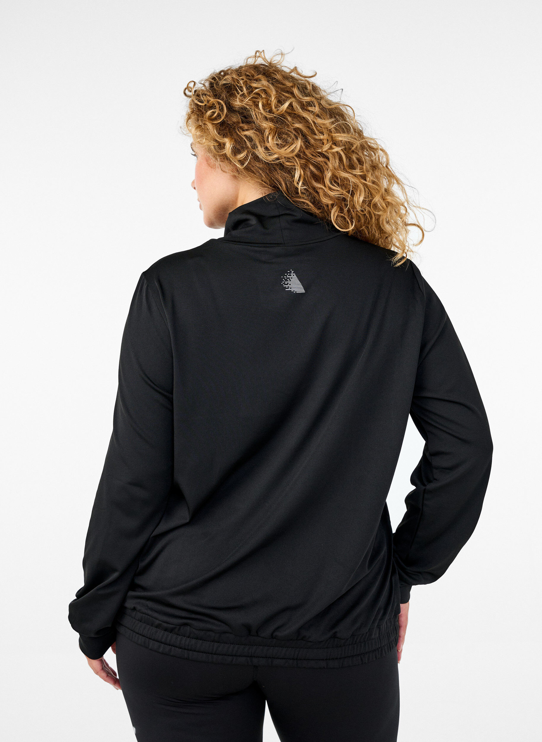 Zizzi Tr&aelig;ningsbluse med h&oslash;j hals, Black, Model image number 1