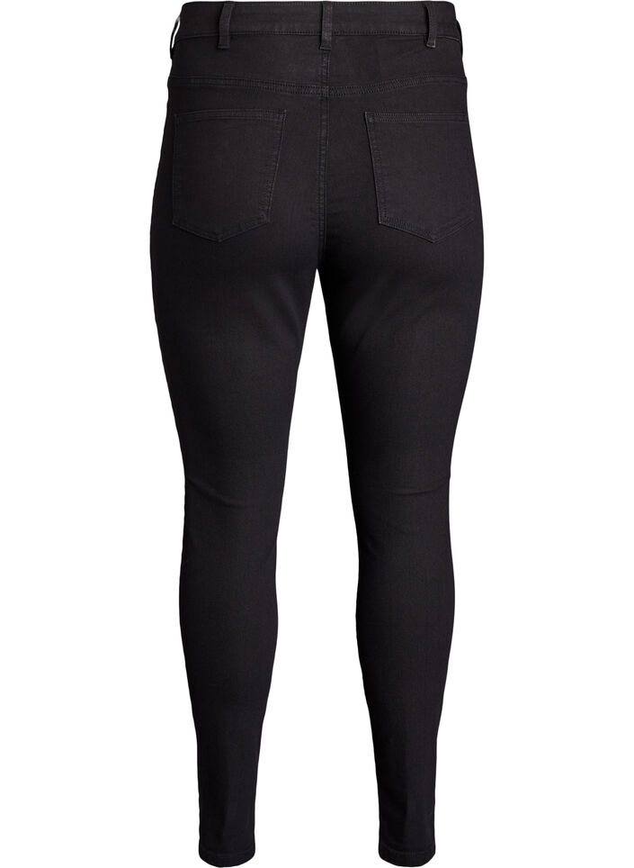 Amy jeans med h&oslash;j talje og super slim fit, Sort, Packshot image number 1