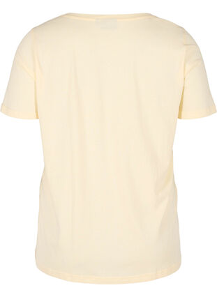 Økologisk bomulds t-shirt med tryk , Light Yellow, Packshot image number 1
