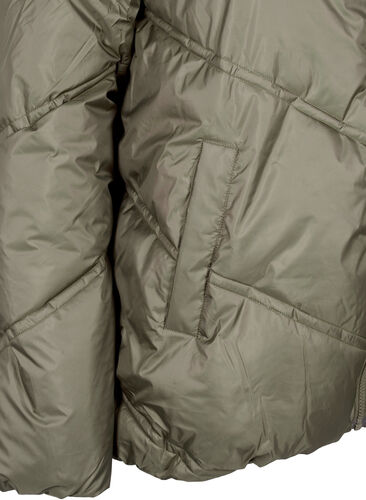 Kort puffer vinterjakke med lommer, Bungee Cord , Packshot image number 3