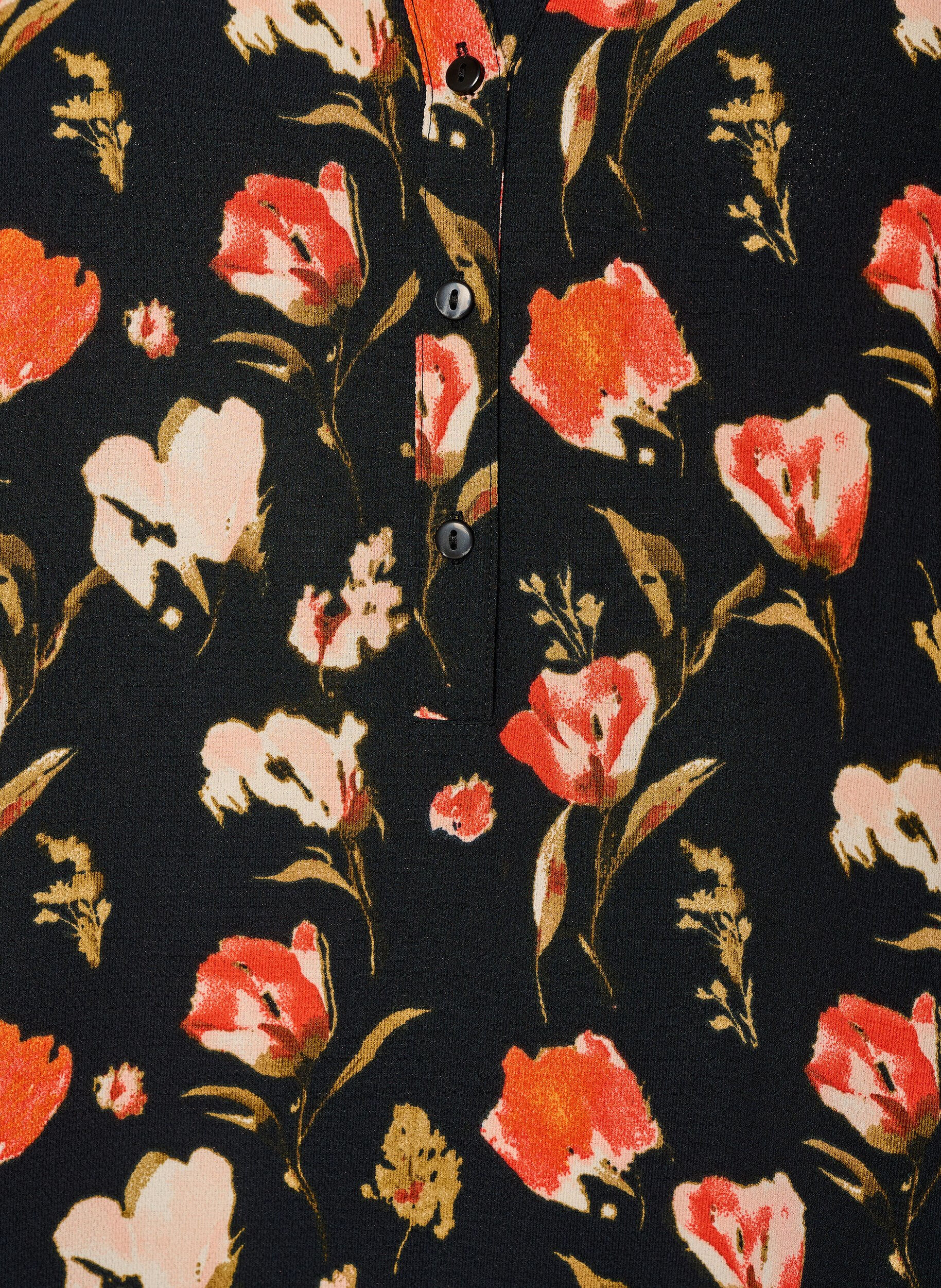 ZizziBluse med korte &aelig;rmer og v-udsk&aelig;ring , Sort, Packshot image number 2