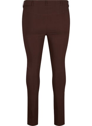 Tætsiddende bukser med lynlås detaljer, Coffee Bean, Packshot image number 1