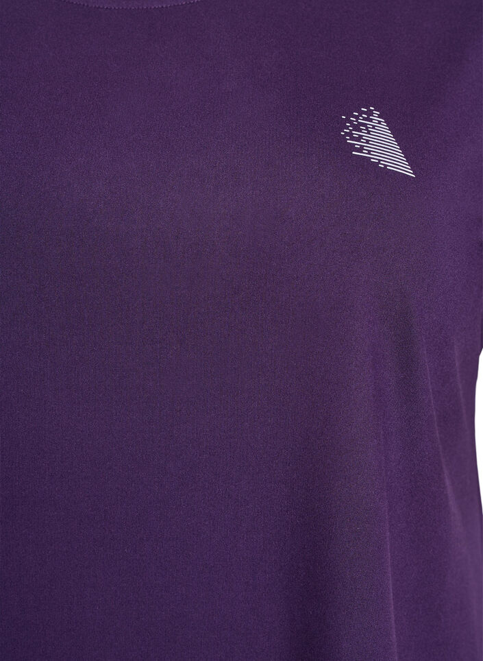 Ensfarvet tr&aelig;nings t-shirt, Lilla, Packshot image number 2