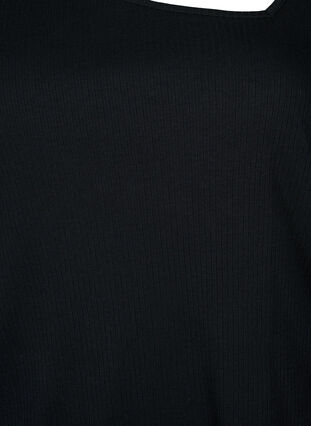 Langærmet t-shirt med asymmetrisk udskæring, Black, Packshot image number 2