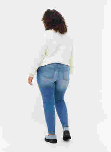 Emily jeans med slim fit og normal talje, Blue denim, Model image number 1