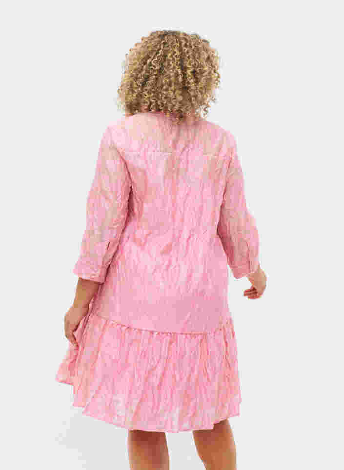 Jacquard kjole med flæser og a-shape, Cashmere Rose, Model image number 1