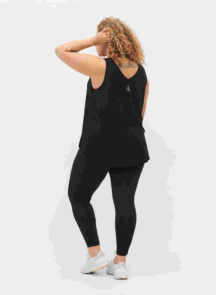 Ensfarvet 7/8 leggings, Black, Model image number 1