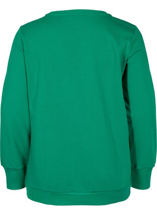 Bomulds sweatshirt med tekst tryk , Jolly Green, Packshot image number 1