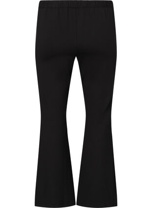 Bukser med bootcut og slids foran, Black, Packshot image number 1