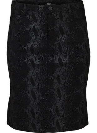Tætsiddende nederdel med mønster, Black Snake, Packshot image number 0